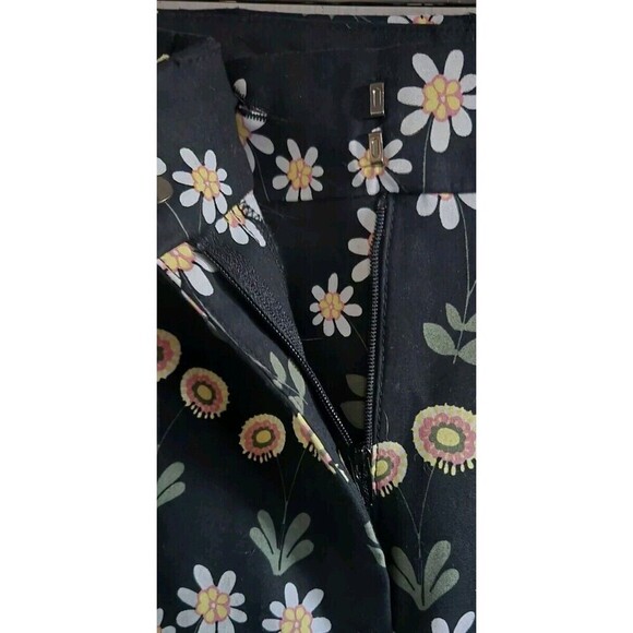 BODEN High Waisted Richmond Trouser Pants Women's 12R Black Floral Pockets - Picture 4 of 8